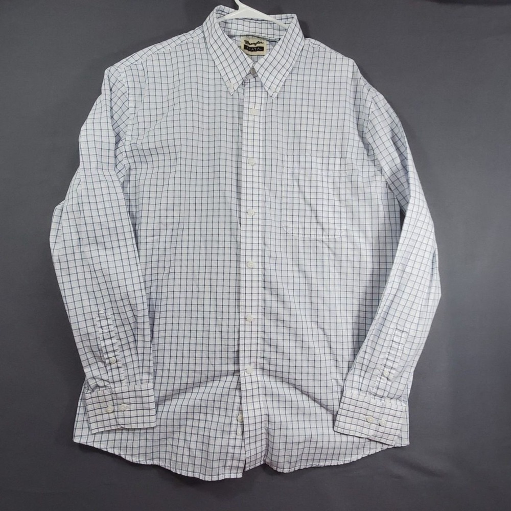 Wrangler Rita Button-down Shirt Mens Size XL Blue And White Checkered